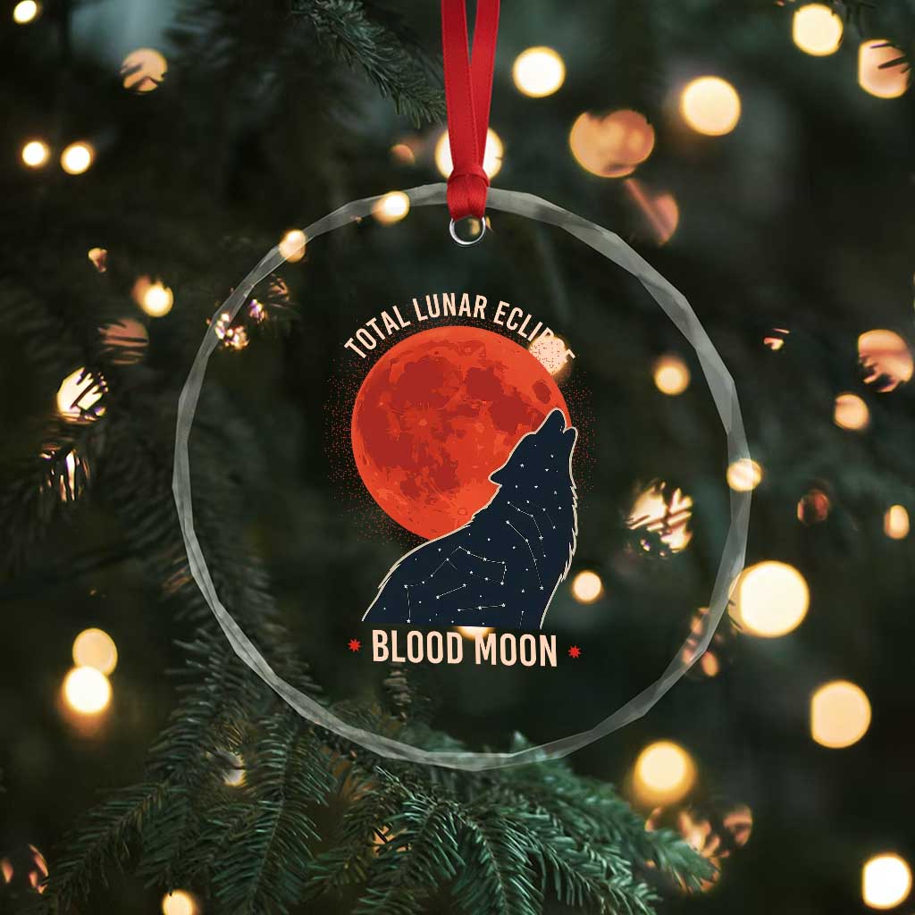 Total Lunar Eclipse March 3 2026 Crystal Glass Ornament Constellation Wolf Souvenir Graphic TS02 Print Your Wear