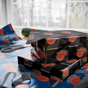 Total Lunar Eclipse March 3 2026 Wrapping Paper Roll Constellation Wolf Souvenir Graphic TS02 Black Print Your Wear