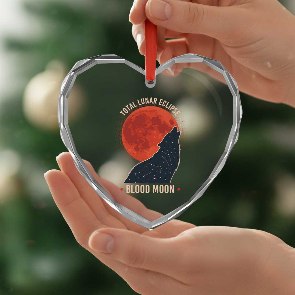 Total Lunar Eclipse March 3 2026 Heart Crystal Glass Ornament Constellation Wolf Souvenir Graphic TS02 Print Your Wear