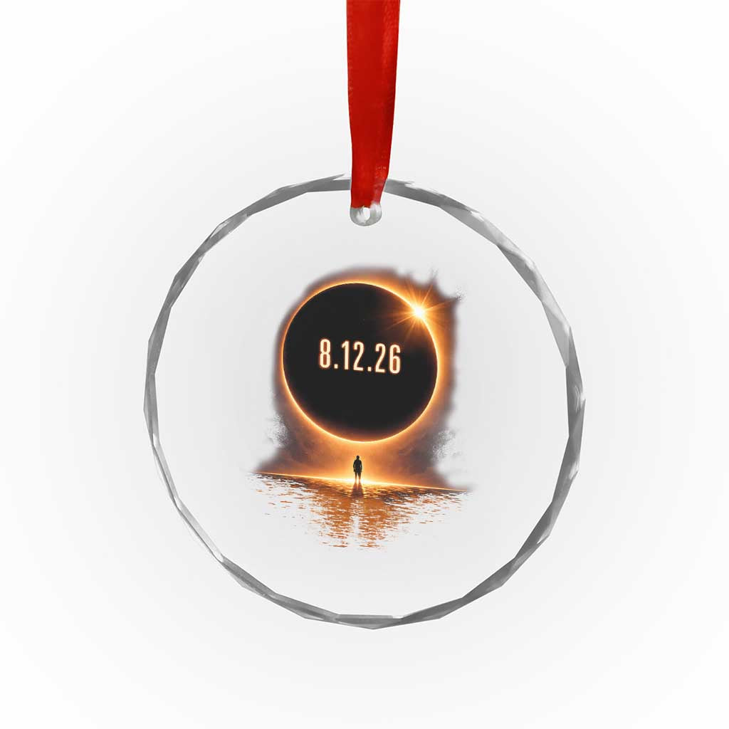 Total Solar Eclipse 2026 Crystal Glass Ornament August 12th Totality Gift TS10 Print Your Wear
