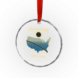 Total Solar Eclipse 2045 Crystal Glass Ornament American Totality Tour Map August 12 TS02 Print Your Wear