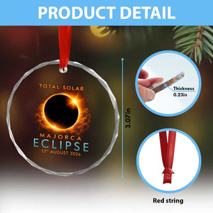 Total Solar Eclipse Crystal Glass Ornament 12th August 2026 Majorca Totality TS10 Print Your Wear