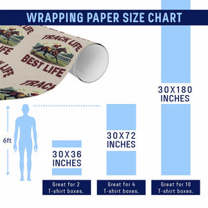 Track Life Best Life Horse Racing Enthusiast Wrapping Paper Roll Retro Jockey and Racehorse Trackside Southern Equestrian TS02 Print Your Wear