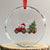 Tractor Xmas Crystal Glass Ornament Tree Lights Farmer Xmas Gift for Tractor Drivers TS10 Transparent Glass 3'' Circle Print Your Wear