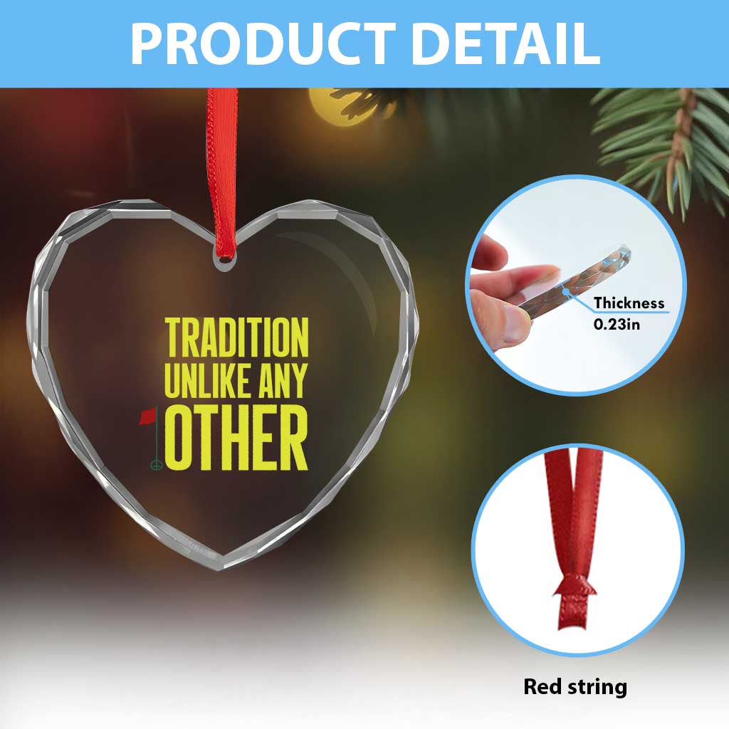 Tradition Unlike Any Other Georgia Golfing Heart Crystal Glass Ornament for Golf Lover Augusta Sports TS02 Print Your Wear