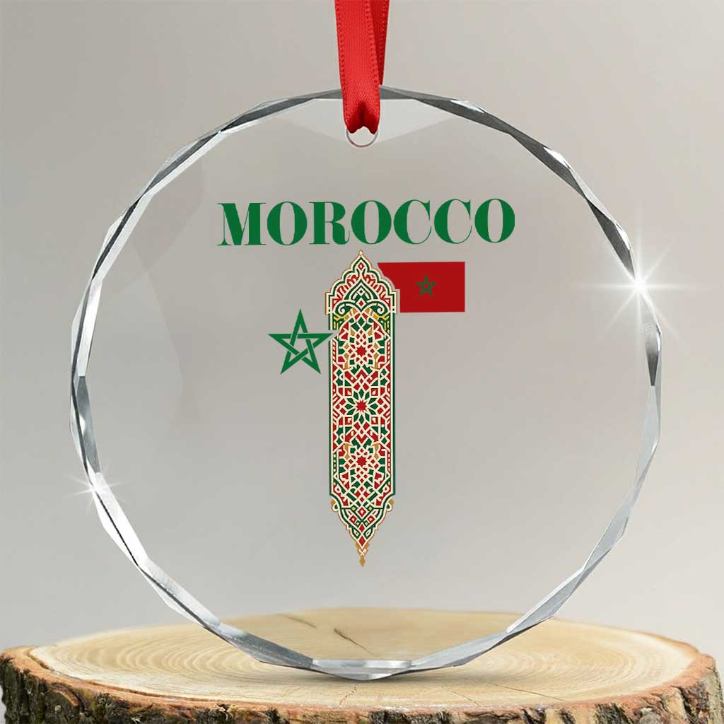 Traditional Moroccan Mosaic Archway Graphic Crystal Glass Ornament Morocco Architecture Tile Pattern TS02 Transparent Glass 3'' Circle Print Your Wear