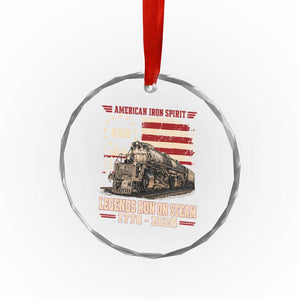 Train USA 250th Anniversary Crystal Glass Ornament American Iron Spirit Steam Locomotive Railroad Train Engine TS11 Print Your Wear
