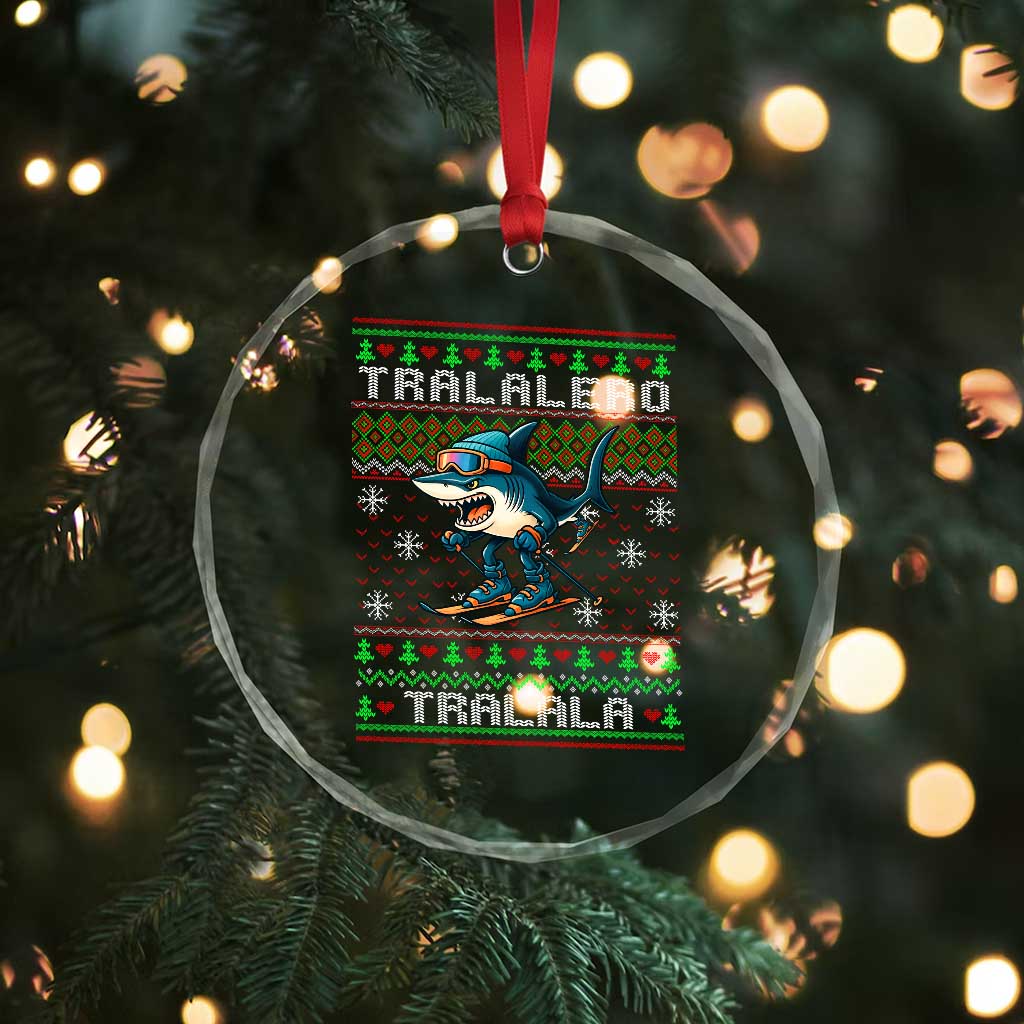 Tralalero Tralala Christmas Meme Crystal Glass Ornament Snowboard Ugly Xmas TS14 Print Your Wear