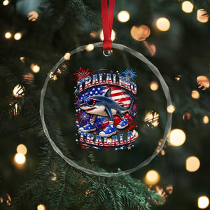 Tralalero Tralala Shark Italian Brainrot 4th Of July Meme Crystal Glass Ornament TS14 Print Your Wear