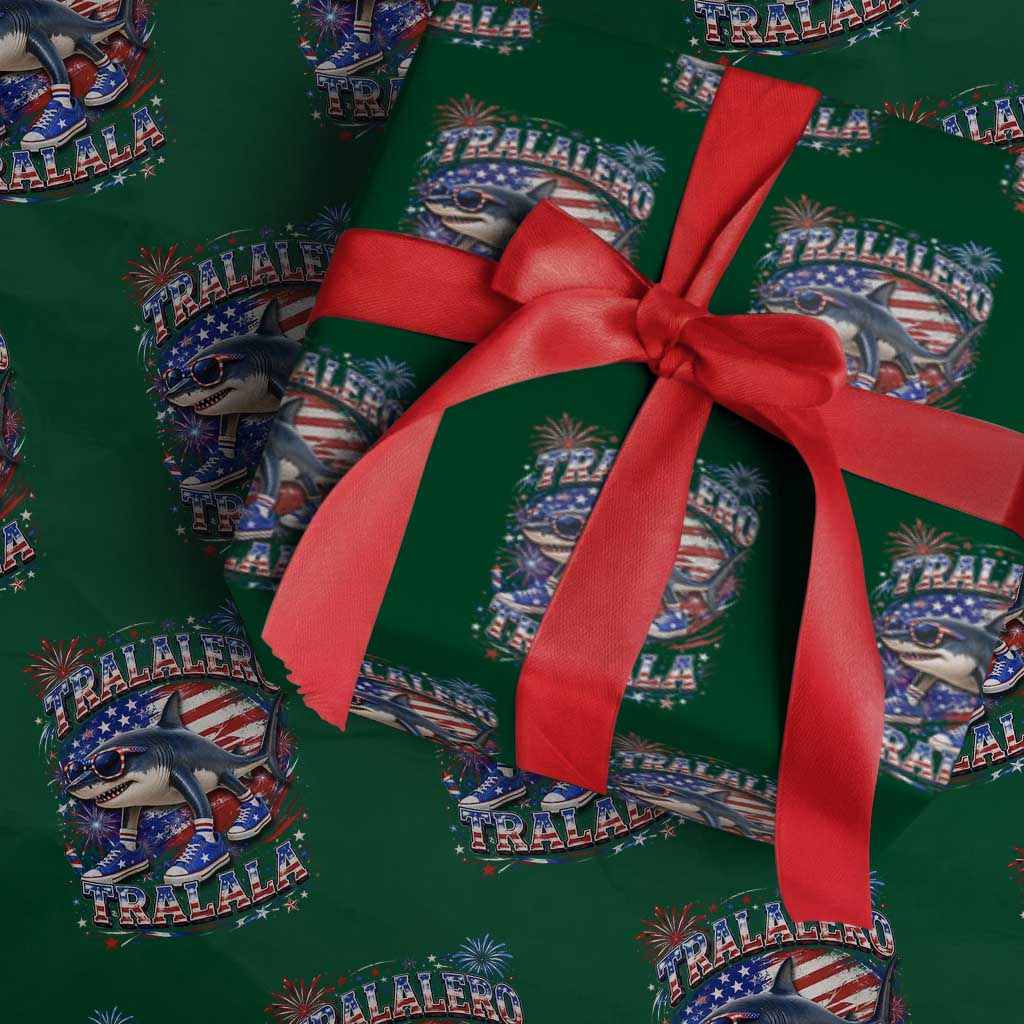 Tralalero Tralala Shark Italian Brainrot 4th Of July Meme Wrapping Paper Roll