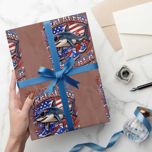 Tralalero Tralala Shark Italian Brainrot 4th Of July Meme Wrapping Paper Roll