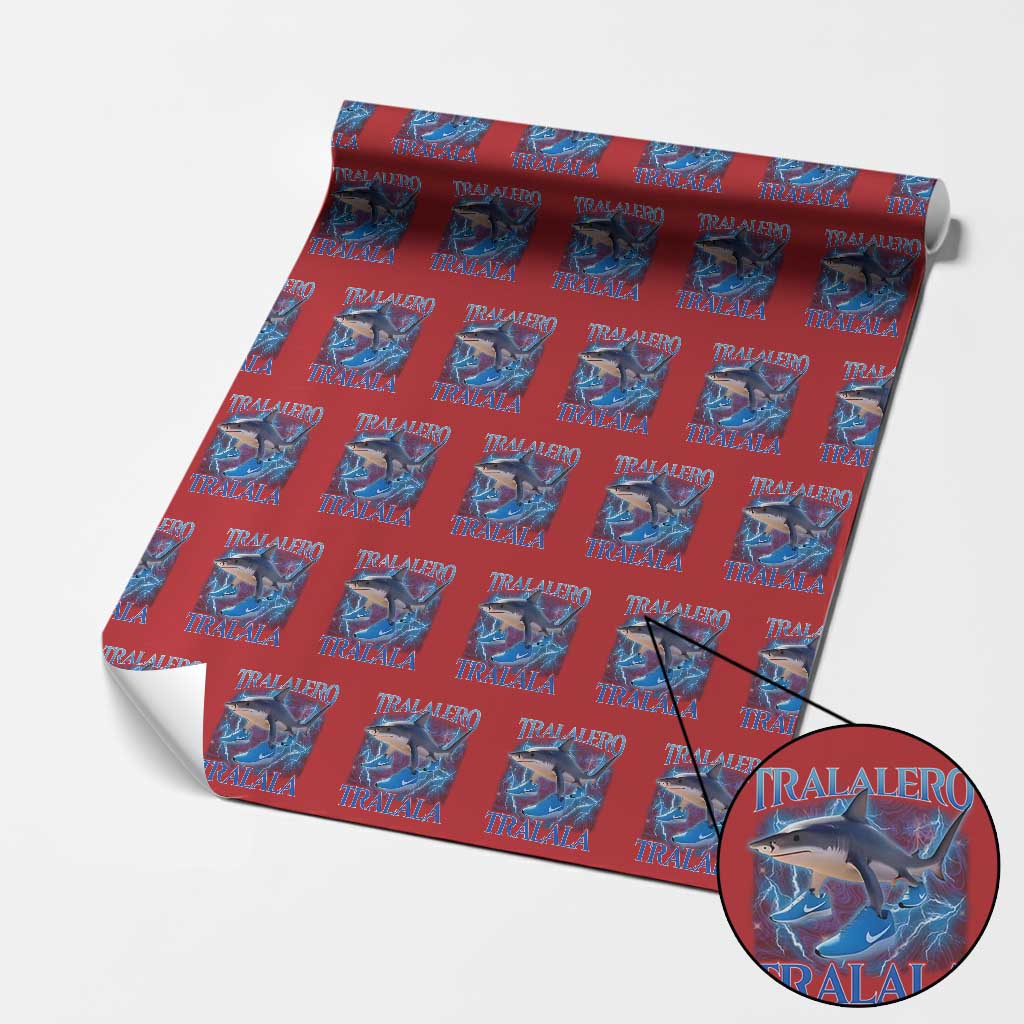 Tralalero Tralala Shark Wrapping Paper Roll Funny Internet Brainrot Memes Gen Alpha TS10 Red Print Your Wear