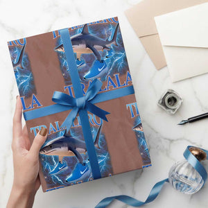 Tralalero Tralala Shark Wrapping Paper Roll Funny Internet Brainrot Memes Gen Alpha TS10 Mocha Print Your Wear