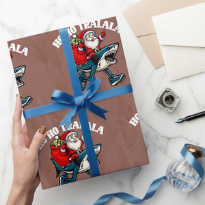 Tralalero Tralala Xmas Meme Wrapping Paper Roll Santa Xmas Ho Ho Ho TS14 Mocha Print Your Wear