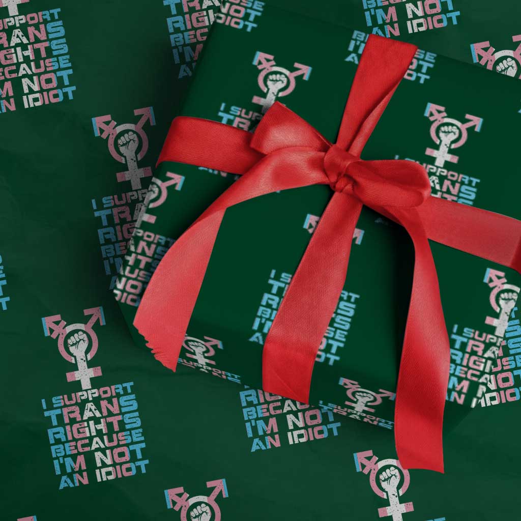 Trans Ally Wrapping Paper Roll Transgender Pride Flag Support TS10 Green Print Your Wear
