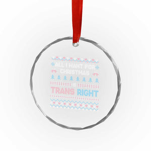 Trans Pride Ugly Xmas Crystal Glass Ornament All I Want For Christmas Is Trans Rights TS12 Print Your Wear