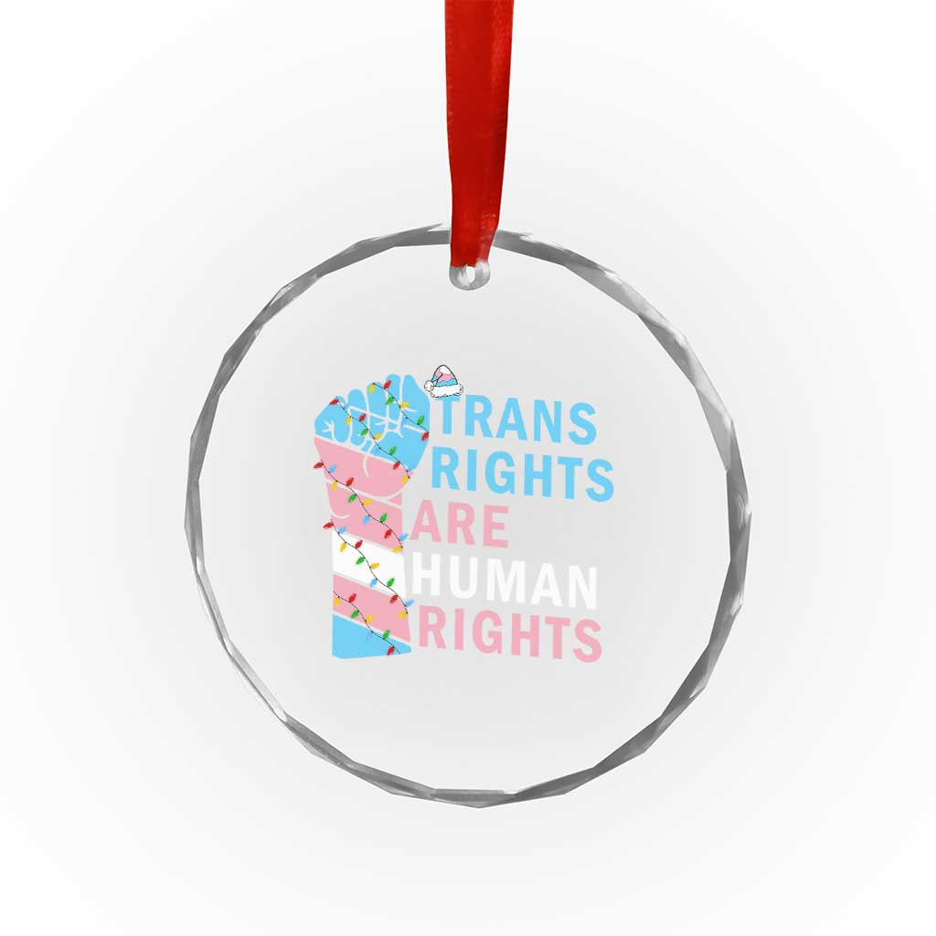 Trans Rights Are Human Rights Crystal Glass Ornament Christmas LGBTQ Supporter Gift TS12 Print Your Wear
