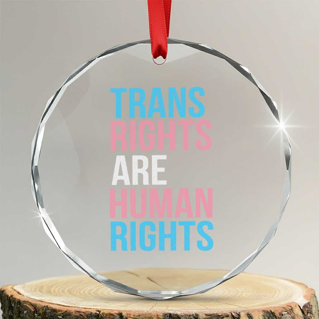 Trans Rights Crystal Glass Ornament Human Rights Transgender Pride Gender Equality TS10 Transparent Glass 3'' Circle Print Your Wear