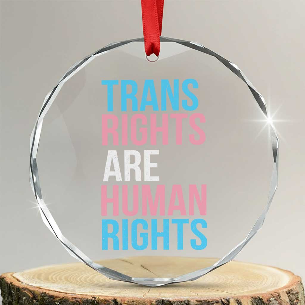 Trans Rights Crystal Glass Ornament Human Rights Transgender Pride Gender Equality TS10 Transparent Glass 3'' Circle Print Your Wear