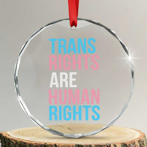 Trans Rights Crystal Glass Ornament Human Rights Transgender Pride Gender Equality TS10 Transparent Glass 3'' Circle Print Your Wear