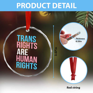 Trans Rights Crystal Glass Ornament Human Rights Transgender Pride Gender Equality TS10 Print Your Wear
