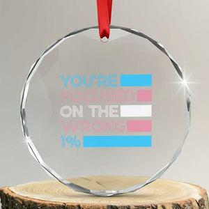 Trans Rights Crystal Glass Ornament Transgender LGBTQ Queer Pride Ally Social Justice TS10 Transparent Glass 3'' Circle Print Your Wear