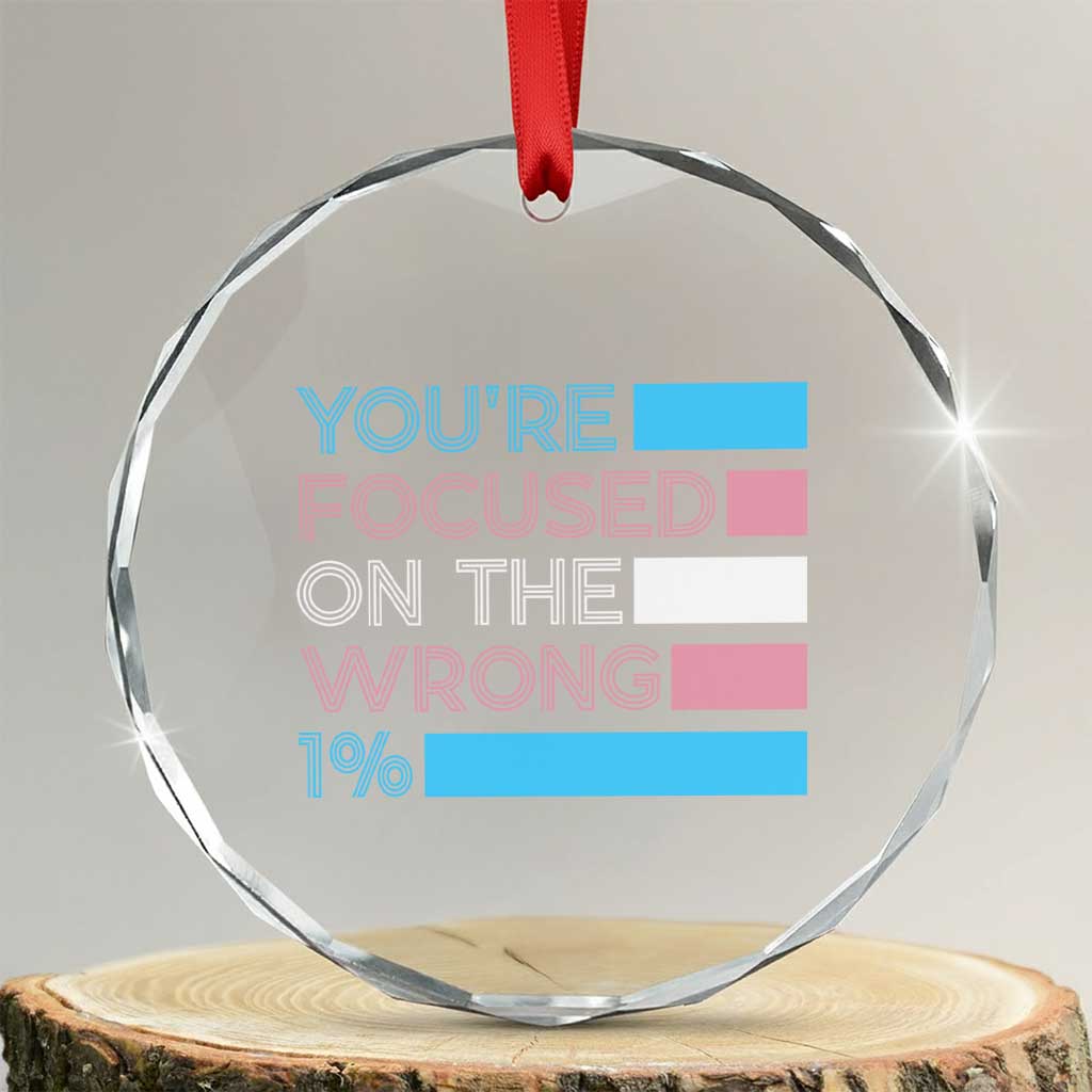 Trans Rights Crystal Glass Ornament Transgender LGBTQ Queer Pride Ally Social Justice TS10 Transparent Glass 3'' Circle Print Your Wear