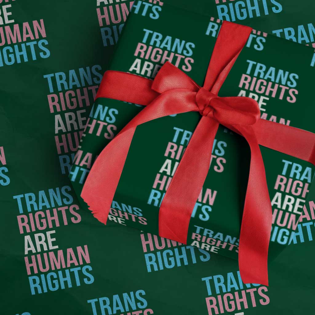 Trans Rights Wrapping Paper Roll Human Rights Transgender Pride Gender Equality TS10 Green Print Your Wear