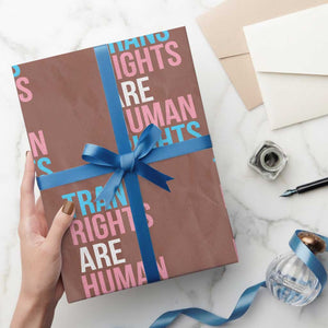 Trans Rights Wrapping Paper Roll Human Rights Transgender Pride Gender Equality TS10 Mocha Print Your Wear