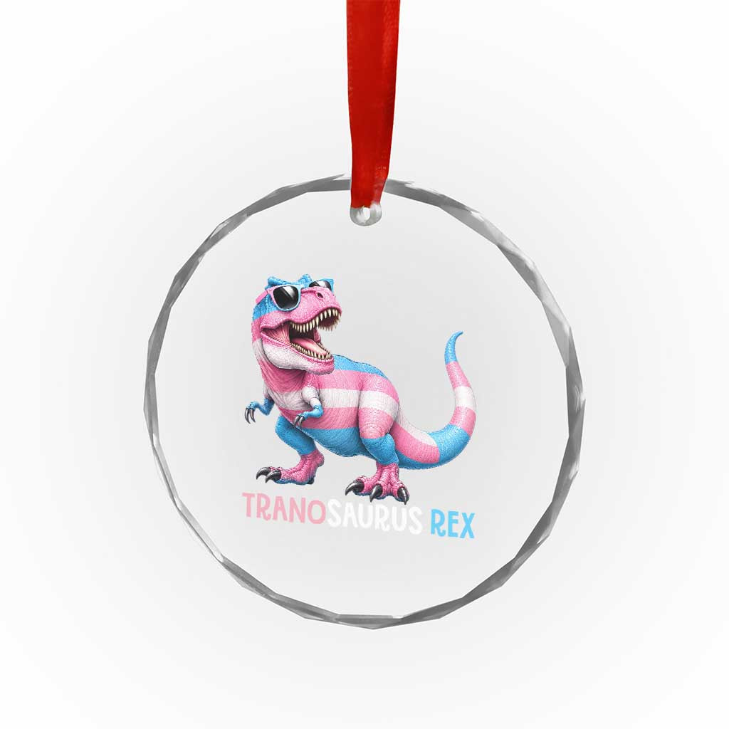 Transaurus Rex Transgender Pride Crystal Glass Ornament Funny Dinosaur Lover TS12 Print Your Wear