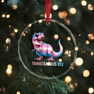 Transaurus Rex Transgender Pride Crystal Glass Ornament Funny Dinosaur Lover TS12 Print Your Wear