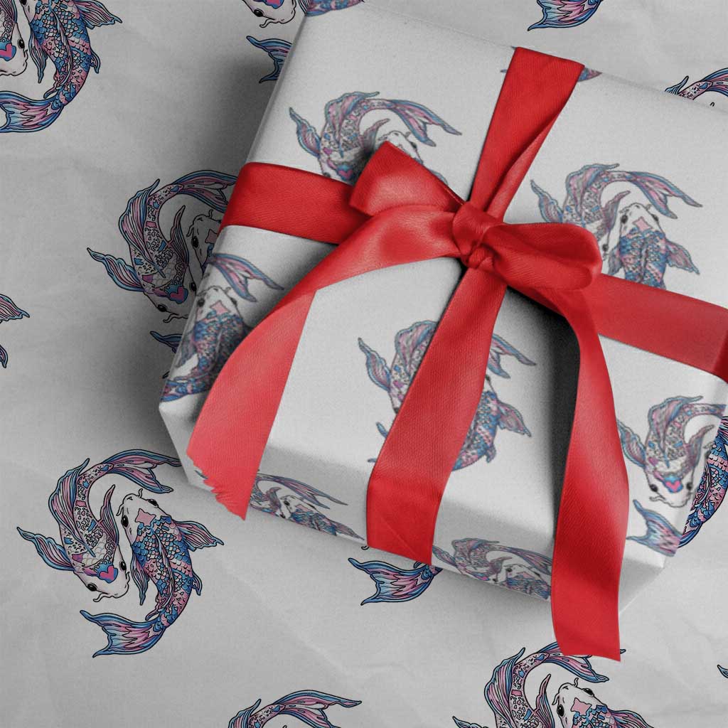 Transgender Ally Koi Fish Wrapping Paper Roll Funny Japanese Art Graphic