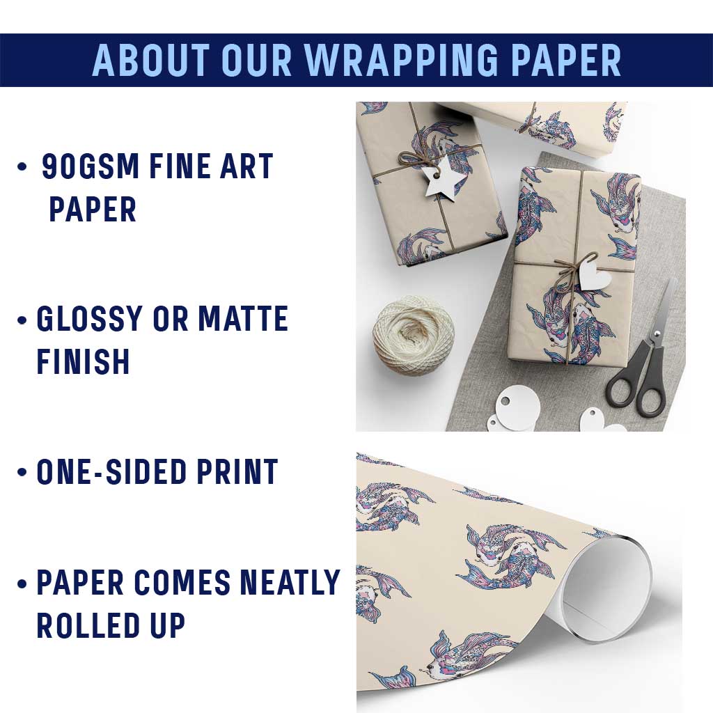 Transgender Ally Koi Fish Wrapping Paper Roll Funny Japanese Art Graphic