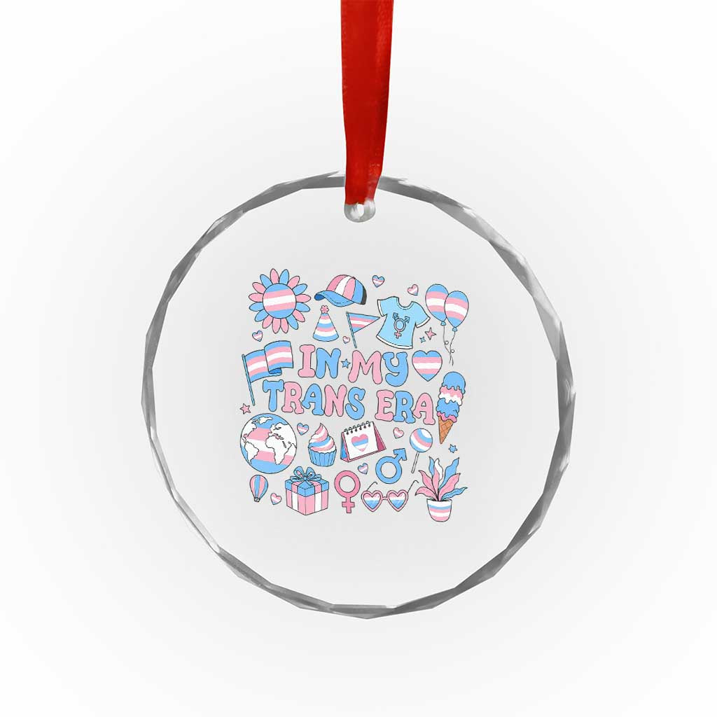 Transgender Pride In My Trans Era Crystal Glass Ornament Proud Ally Support Graphic TS12 Print Your Wear