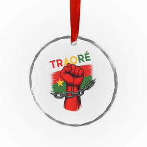 Traoré 2025 Burkina Faso Flag Crystal Glass Ornament Raised Fist Broken Chains TS02 Print Your Wear