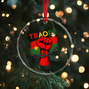 Traoré 2025 Burkina Faso Flag Crystal Glass Ornament Raised Fist Broken Chains TS02 Print Your Wear