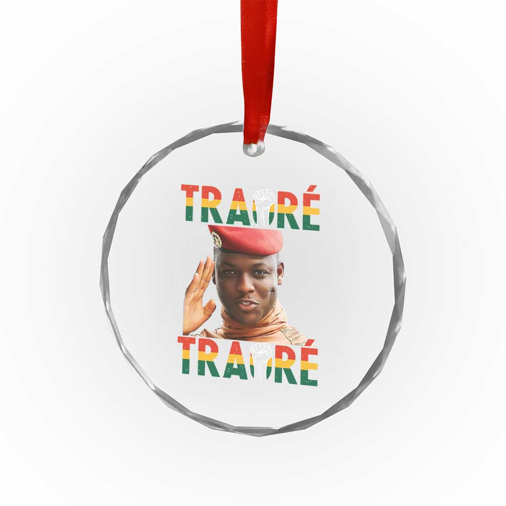 Traoré 2025 Crystal Glass Ornament African President Burkina Faso TS02 Print Your Wear