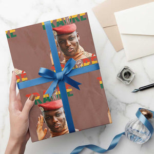 Traoré 2025 Wrapping Paper Roll African President Burkina Faso TS02 Mocha Print Your Wear