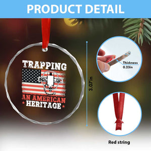 Trapping American Heritage Crystal Glass Ornament Patriotic Trap Hunting Trapper - Print Your Wear