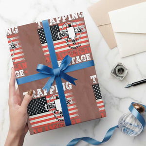 Trapping American Heritage Wrapping Paper Roll Patriotic Trap Hunting Trapper TS02 Mocha Print Your Wear