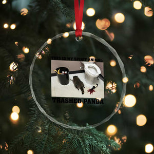 Trashed Panda Crystal Glass Ornament My Spirit Animal Funny Drunk Raccoon Meme TS14 Print Your Wear