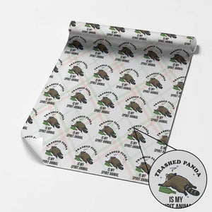 Trashed Panda Is My Spirit Animal Wrapping Paper Roll Funny Drunk Raccoon Meme for Party People Hot Mess Energy TS02 Christmas Plaid Print Your Wear