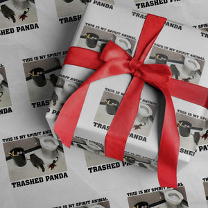 Trashed Panda Wrapping Paper Roll My Spirit Animal Funny Drunk Raccoon Meme TS14 White Print Your Wear