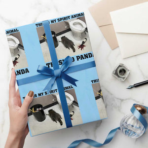 Trashed Panda Wrapping Paper Roll My Spirit Animal Funny Drunk Raccoon Meme TS14 Light Blue Print Your Wear