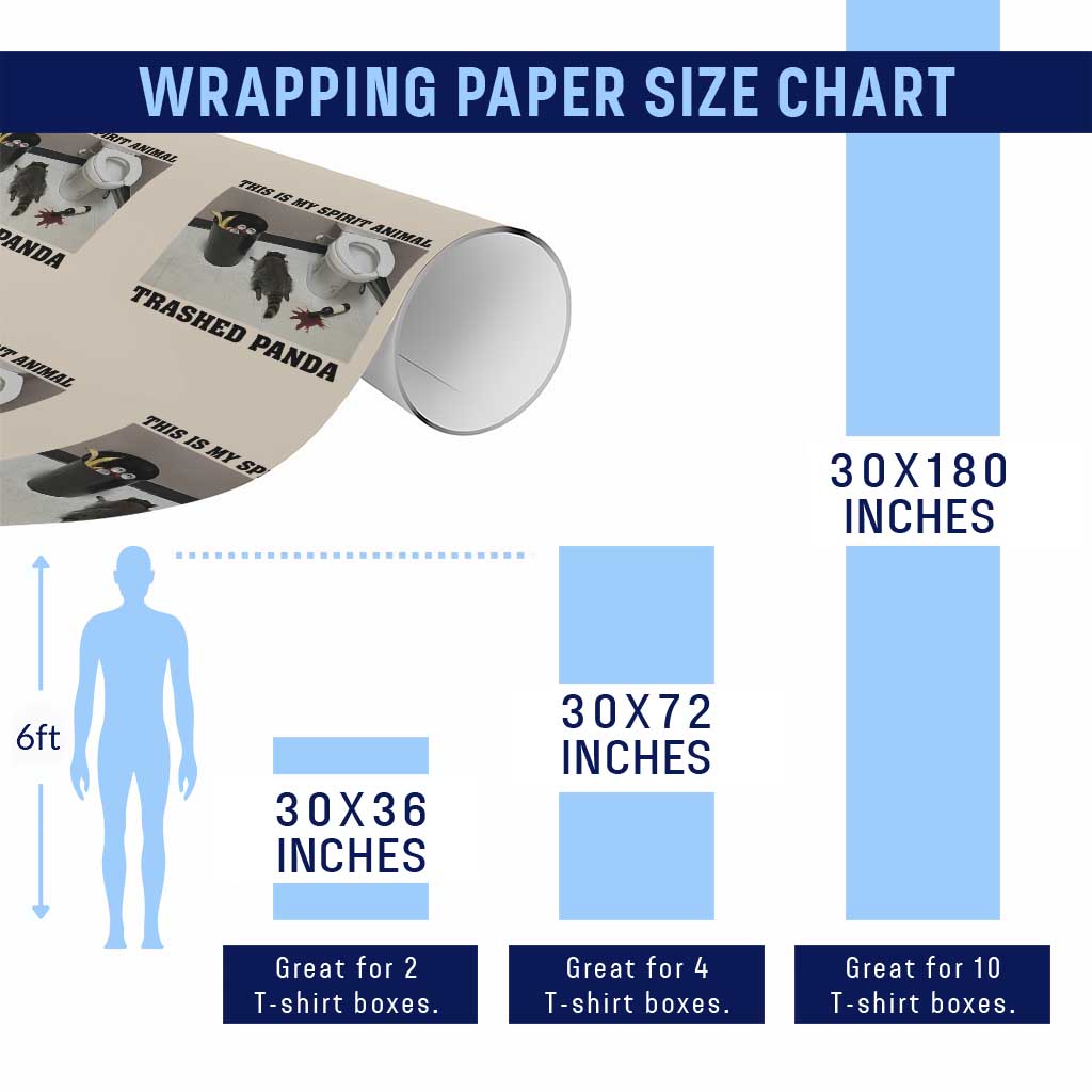 Trashed Panda Wrapping Paper Roll My Spirit Animal Funny Drunk Raccoon Meme TS14 Print Your Wear