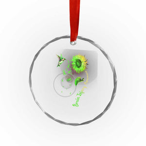 Traumatic Brain Injury Awareness Crystal Glass Ornament Sunflower Hummingbird - Print Your Wear