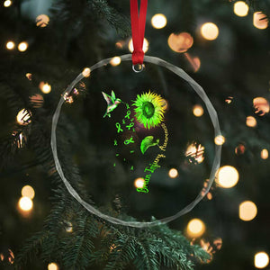 Traumatic Brain Injury Awareness Crystal Glass Ornament Sunflower Hummingbird - Print Your Wear