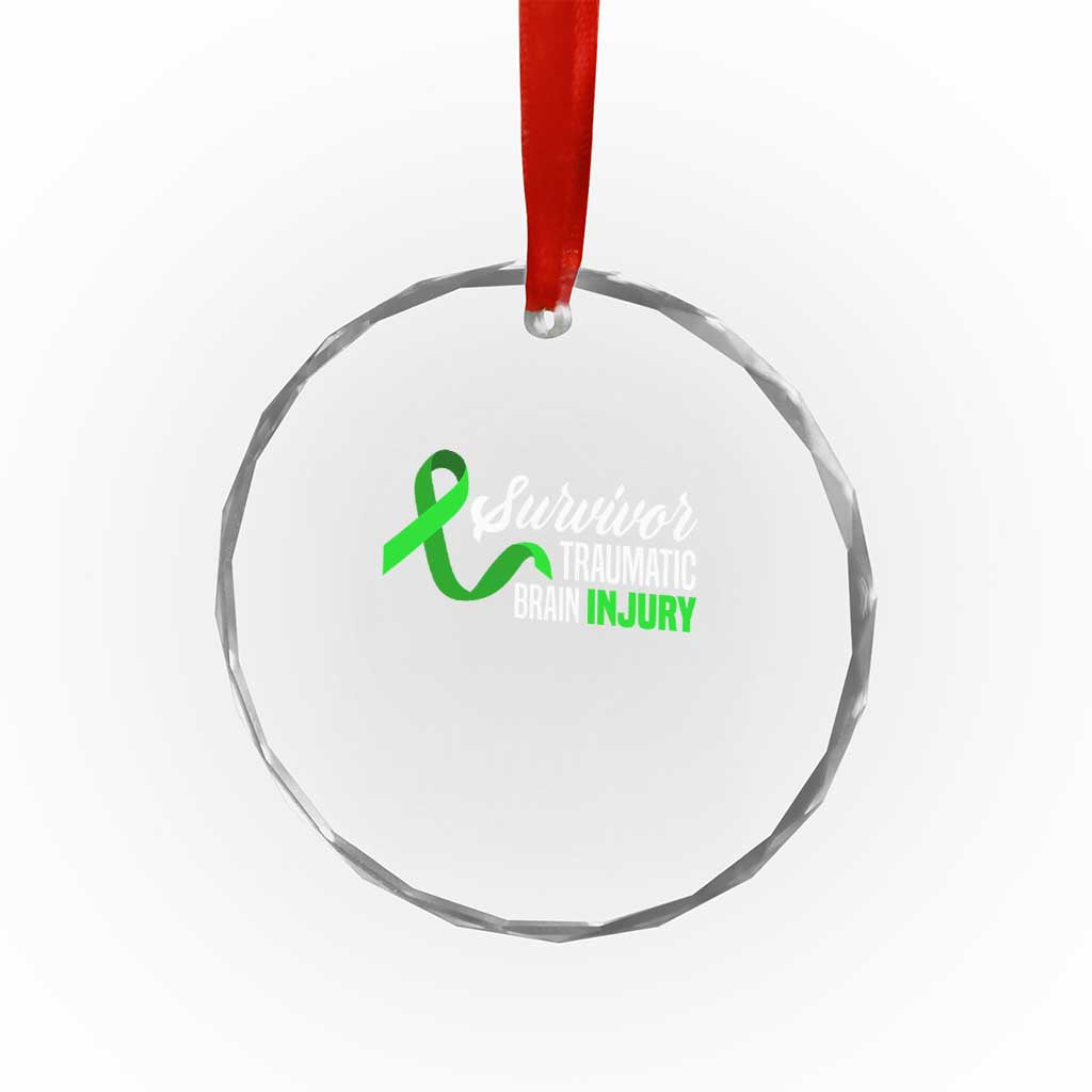 Traumatic Brain Injury Awareness Crystal Glass Ornament TBI Survivor TS02 Print Your Wear