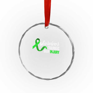 Traumatic Brain Injury Awareness Crystal Glass Ornament TBI Survivor TS02 Print Your Wear