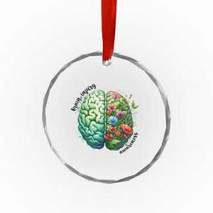 Traumatic Brain Injury Awareness Crystal Glass Ornament TBI Warrior Green Floral Brain TS02 Print Your Wear